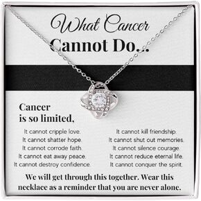 FG Family Gift Mall Cancer Gifts For Women, Comfort Items For Chemo Patients, Breast Cancer Survivor Gifts For Female, Cancer Awareness Pendant Necklace with Message Card and Gift Box