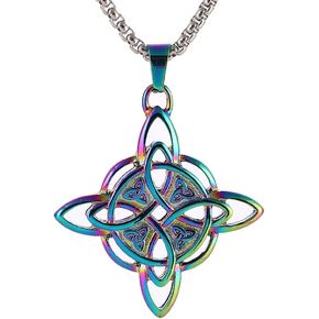 Witches Knot Necklace, Celtic Knot Pendant with Triquetra Trinity