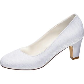 Emily Bridal Wedding Shoes Women's Silk Like Satin Stiletto Heel Closed Toe Pumps