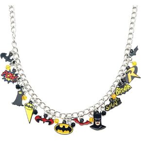 Superhero Charm Necklace Metal Anime Cartoon Justice Leagu Necklace for Boys Girls and Women