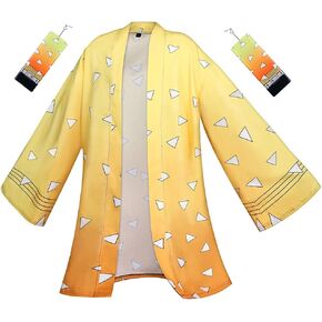 Kamado Tanjiro Nezuko Cosplay Cloak Shinobu Zenitsu Costume Kimono Anime Cosplay Outfit Women with Earrings