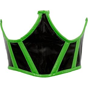 Daisy corsets Womens Lavish Black Patent W/Neon Green Patent Trim Underwire Waist Cincher Corset