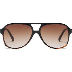 LASPOR Vintage Retro Sunglasses for Women and Men Large Frame Classic 70s Glasses Squared Aviator Shades UV400 Protection
