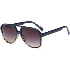 LASPOR Vintage Retro Sunglasses for Women and Men Large Frame Classic 70s Glasses Squared Aviator Shades UV400 Protection