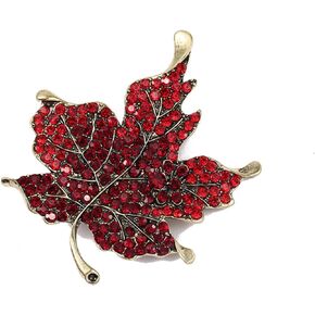 Thanksgiving Maple Leaf Brooch Pin for Women Fall Colorful Rhinestone Maple Leaf Brooch Pin Party Wedding Thanksgiving Jewelry Accessory Gifts