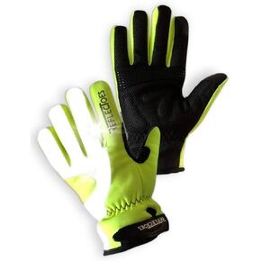 Fluorescent Reflective Gloves - High Viz for Cycling, Running, Walking, Winter Bike Rides, Cold Weather Training and Outdoor Sports. Waterproof Design