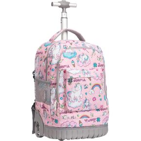 BAMIFEI 18 inches Wheeled Rolling Backpack Multi-Compartment College Books Laptop Bag Business Trip Carry-on, Unicorn in Saudi Arabia