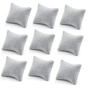 6Pcs Velvet Bracelet Watch Pillow for Jewelry Displays (Grey)