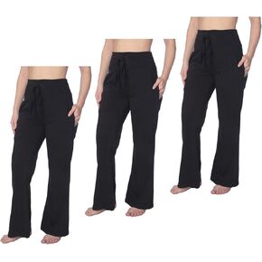 بنطال بيجامة نسائي عالي الخصر وطويل الساق من نسيج الجيرسيه متوفر بمقاس كبير in Kuwait