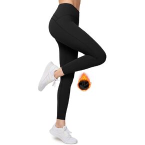 Yvette Fleece Lined Leggings for Women Tummy Control High Waisted Workout Winter Warm Soft Running Pants