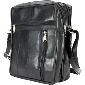Leatherboss Men's Leather Crossbody Bag - Genuine Leather, Adjustable Strap, and Thoughtful Sleek Design