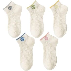 5/6/8/9/10Pairs Cute Women Socks Gifts for Women Floral Ankle Thermal Socks Warm Thick Soft Cotton Cozy Crew Socks