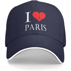 قبعة بيسبول I Love Paris Eiffel Tower للجنسين، قبعة بيسبول على شكل قلب، قبعة سائق الشاحنة قابلة للتعديل للرجال والنساء