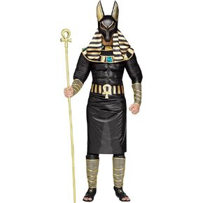Fun World Men's Anubis Adult Costume, Black, STD. Up to 6' / 200 lbs.