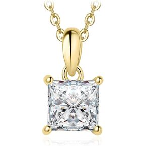 JewelryPalace 1ct Cubic Zirconia Solitaire Pendant Necklace for Women, 14K White Yellow Rose Gold Plated 925 Sterling Silver Necklaces for Her, Classic Simulated Diamond Jewelry Set, 18 Inches chain