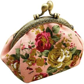Wallet,toraway Lady Vintage Flower Mini Coin Purse Wallet Clutch bag (Pink)