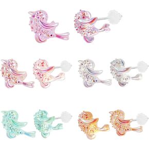 AoedeJ 5 Pairs Animal Plastic Earrings for Sensitive Ears Plastic Post Earrings for Girls Medical Grade Plastic Earrings for Women
