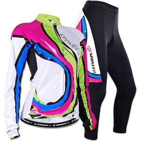 sponeed Women's Cycle Jersey Long Sleeve Bike Riding Clothes Breathable