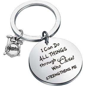 LQRI Drummer Gift Percussionist Gift I Can Do All Things Through Christ Who Strengthens Me Gift for Drum Player