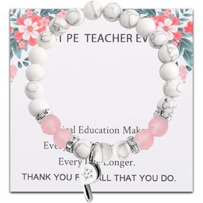 FOTAP PE Teacher Bracelet Physical Education Makes Every Child Stronger and Every Life Longer Gift PE Teacher Appreciation Gift Coach Retirement Gift