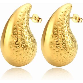 KINIVA Chunky Rhinestone Earrings for Women,Lightweight Teardrop Earrings,14K Gold Silver Earrings,Trendy Jewerly Mothers Gifts