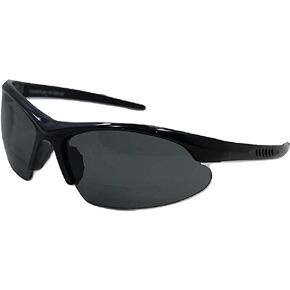 Blazin' Mawi Wrap Around Bifocal Reading Sunglasses - Semi-rimless, Browline Frame - Polarized Lens