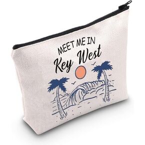 POFULL Key West Weekend Gift Meet Me In Key West Travel Cosmetic Pouch Florida Vacation Gift (Key West bag)