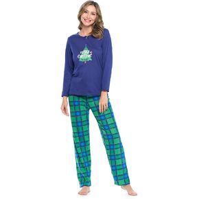 Casual Nights Women's Jersey Knit Long-Sleeve Top and Mircro Fleece Bottom Pajama Set in Kuwait