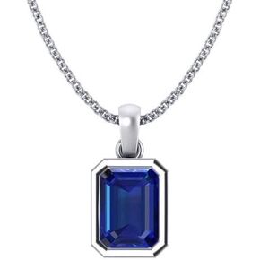 3.25 Carat Mother Day Necklace, Square Birthstone Pendant For Women