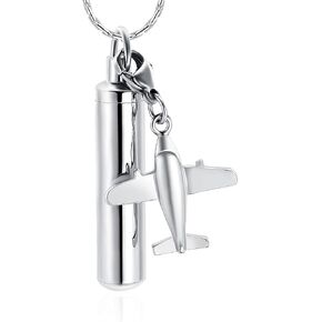 constantlife Cylinder Cremation Jewelry for Ashes 316L Stainless Steel Urn Pendant Memorial Necklace with Small Accessories Charms Keepsake in Kuwait