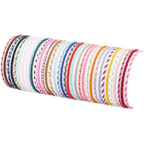 FINZOR 36 Pcs Woven Wrap Friendship Bracelets Handmade Braided Friendship Bracelet Adjustable Colorful Bracelet Birthday Gifts-Party Favors in Kuwait