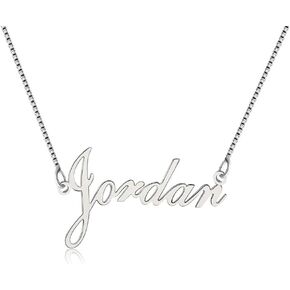 925 Sterling Sliver Custom Name Necklace Personalized Initial Necklaces Pendant Jewelry Gift for Her (Jordan)