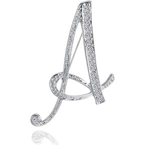JOYWIKO Letter Brooch A-Z 26 Personalized Design Initial Letters Pins Clear Crystal Rhinestone Brooch pin