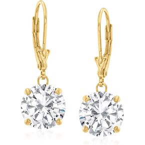 Ross-Simons 6.25 ct. t.w. CZ Drop Earrings in 18kt Gold Over Sterling