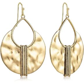 AllenCOCO Boho Gold And Silver Ethnic Hammered Crescent Dangle Earrings for Women Hypoallergenic Jewelry Gift