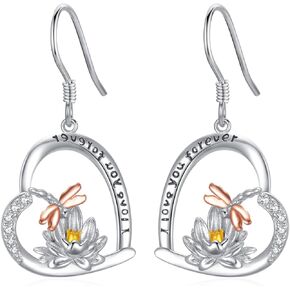 Hummingbird/Frog/Guinea Pig/Panda/Squirrel/Butterfly/Elephant/Snail Mushroom/Axolotl/Highland Cow/Owl Earrings 925 Sterling Silver Animals Dangle Drop Earrings For Women Girls Gifts