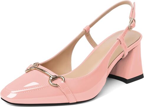Slingback كتلة منخفضة حذاء بكعب مكتنز مضخات الكعوب المائلة المتسكعون 2.5 "مغلقة من الأمام أحذية النساء بكعب الصنادل in Kuwait