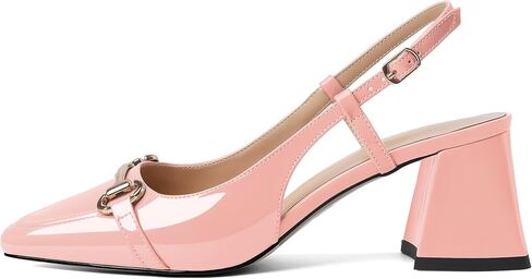 Slingback كتلة منخفضة حذاء بكعب مكتنز مضخات الكعوب المائلة المتسكعون 2.5 "مغلقة من الأمام أحذية النساء بكعب الصنادل in Kuwait