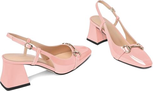 Slingback كتلة منخفضة حذاء بكعب مكتنز مضخات الكعوب المائلة المتسكعون 2.5 "مغلقة من الأمام أحذية النساء بكعب الصنادل in Kuwait