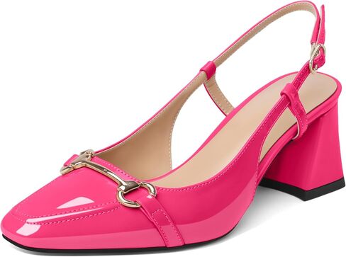Slingback كتلة منخفضة حذاء بكعب مكتنز مضخات الكعوب المائلة المتسكعون 2.5 "مغلقة من الأمام أحذية النساء بكعب الصنادل in Kuwait