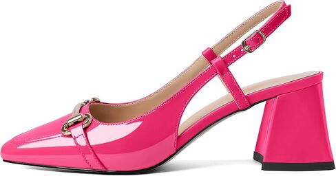 Slingback كتلة منخفضة حذاء بكعب مكتنز مضخات الكعوب المائلة المتسكعون 2.5 "مغلقة من الأمام أحذية النساء بكعب الصنادل in Kuwait
