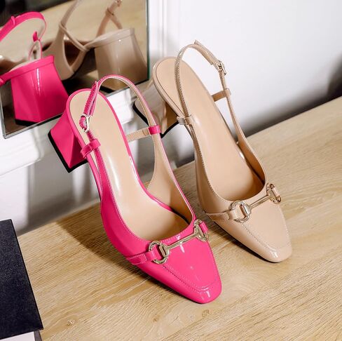 Slingback كتلة منخفضة حذاء بكعب مكتنز مضخات الكعوب المائلة المتسكعون 2.5 "مغلقة من الأمام أحذية النساء بكعب الصنادل in Kuwait