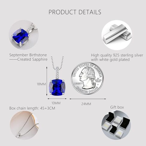 925 Sterling Silver Birthstone Necklace for Women Jewelry Gift for Sister Wife Girlfriend Her in Saudi Arabia