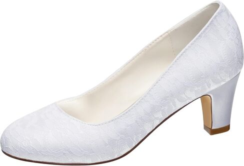 Emily Bridal Wedding Shoes Women's Silk Like Satin Stiletto Heel Closed Toe Pumps in Saudi Arabia