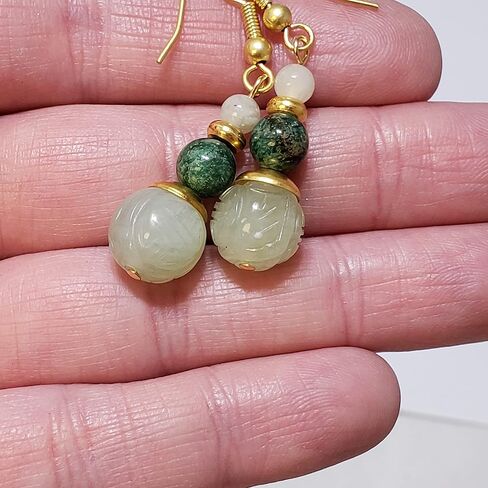 الأقراط التنين اليشم, حجر كريم معدني, اليشم in Kuwait