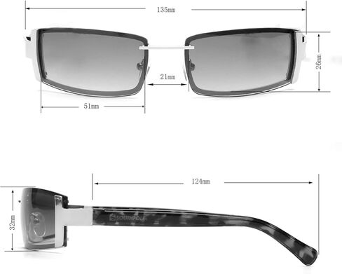 نظارات شمسية مستطيلة الشكل معدنية أنيقة للرجال من Southpole in Kuwait