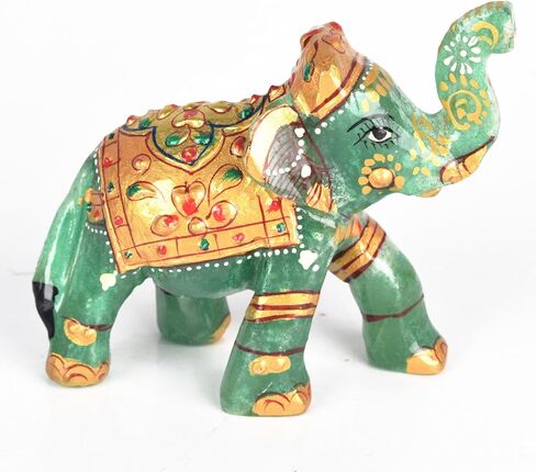 GEMHUB Approximately 592.50 Ct Elephant Figurine 94x64x31 - Green Jade Gemstone Elephants Statue DB-479 in Saudi Arabia