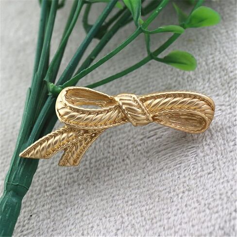 Creative Bow Brooches for Women Alloy Electroplate Matt Bowknot Brooch Pin Vintage Fashion Jewelry Accessories, Metal, no gemstone in Kuwait
