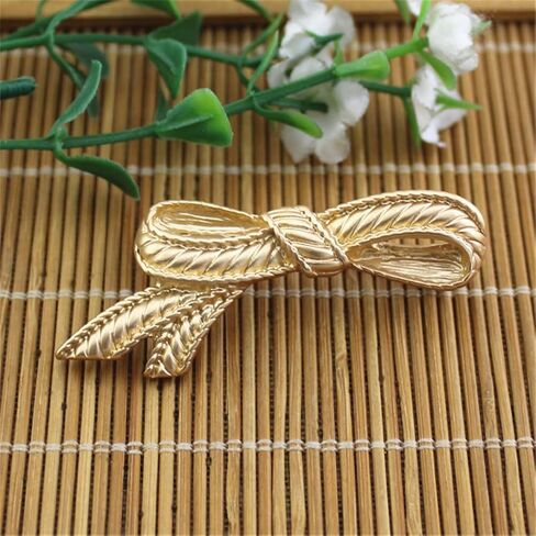 Creative Bow Brooches for Women Alloy Electroplate Matt Bowknot Brooch Pin Vintage Fashion Jewelry Accessories, Metal, no gemstone in Kuwait