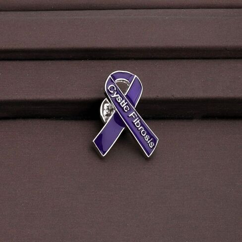 Cystic Fibrosis Awareness Gift Cystic Fibrosis Awareness Purple Ribbon Pin Cystic Fibrosis Warrior Gift in Saudi Arabia